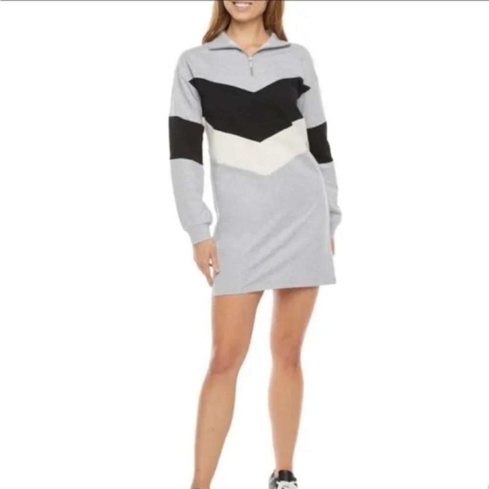 Juicy by Juicy Couture Long Sleeve Chevron Sweatshirt Dress